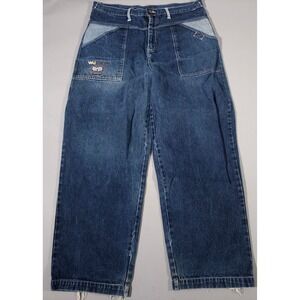 Wu Wear Jeans Mens 38x32 (Fits 37x30) Blue Baggy 90s Hip Hop Streetwear Denim